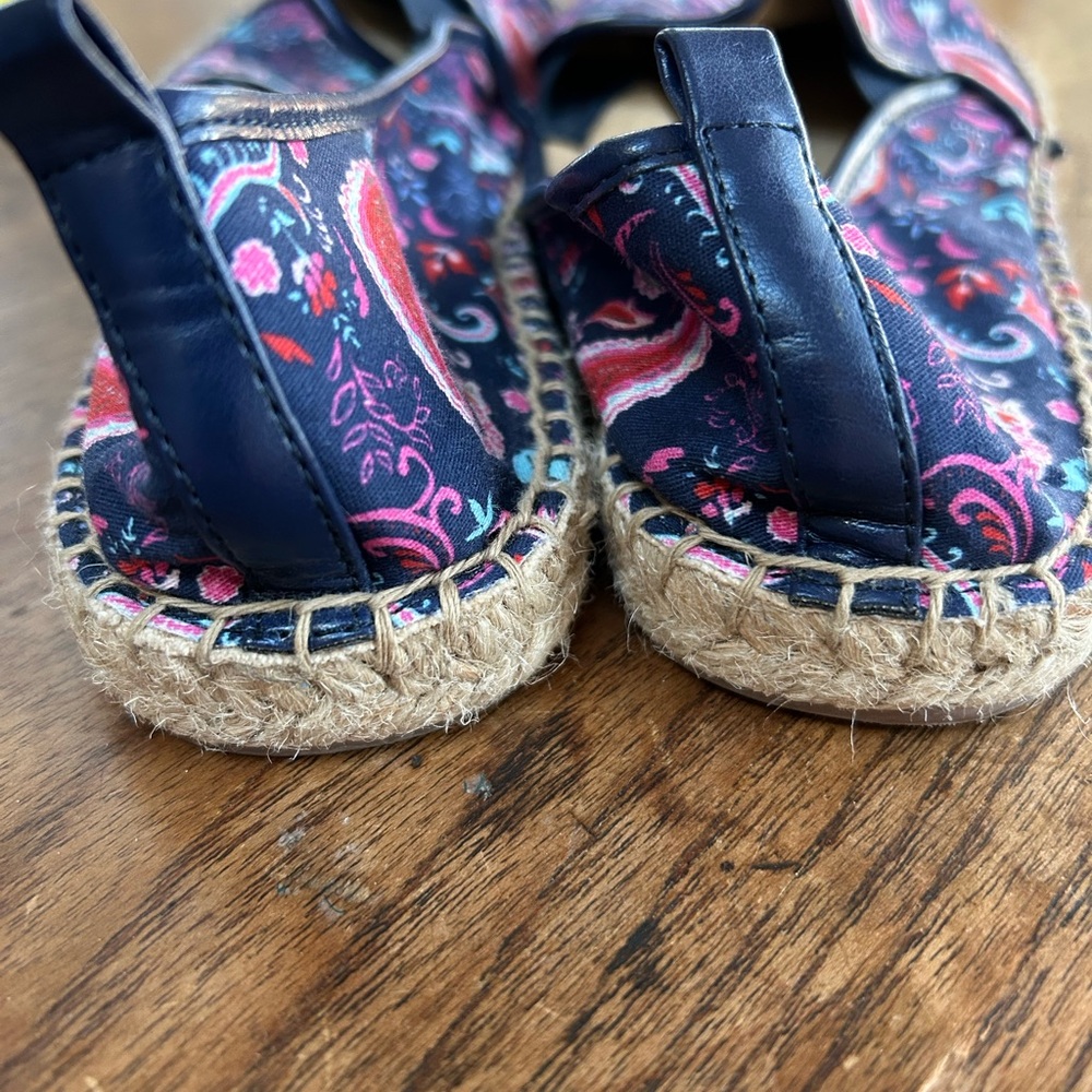 Talbots Paisley Espadrilles - Navy and Red - Picture 4 of 7